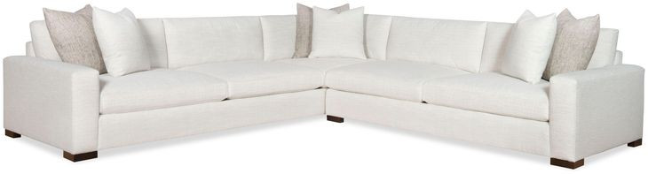 Great Room White 2 Piece Sectional with Throw Pillows