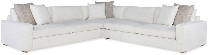 Great Room Gray 2 Piece Sectional with Throw Pillows and Runner Base