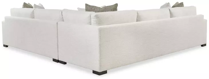 Great Room White 40"D 2 Piece Sectional with Throw Pillows and Runner Base