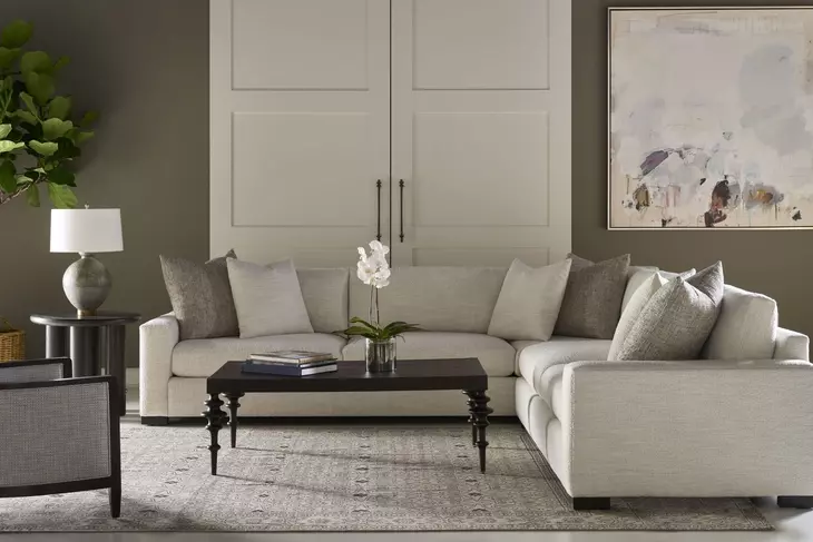 Great Room White 40"D 2 Piece Sectional with Throw Pillows and Runner Base