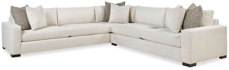 Great Room White 40"D 2 Piece Sectional with Throw Pillows and Runner Base