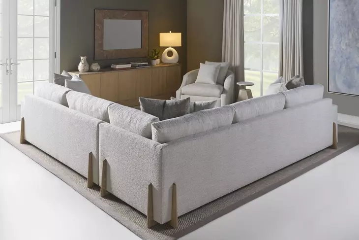 Great Room White 2 Piece Sectional with Runner Base