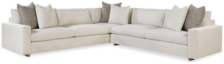Great Room White 40"D 2 Piece Sectional with Throw Pillows