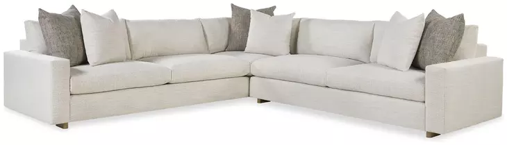 Great Room White 2 Piece Sectional with Runner Base