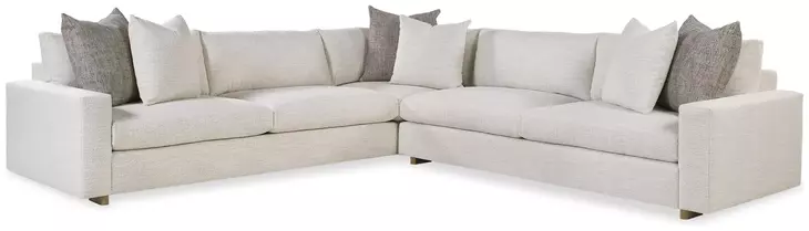 Great Room White Sectional with Throw Pillows