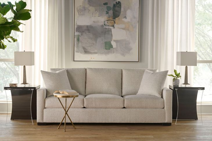 Cornerstone Beige 93" Sofa with Throw Pillows