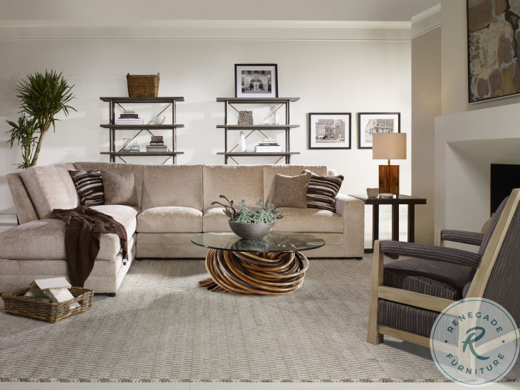 Knot Clear Glass And Natural Cocktail Table