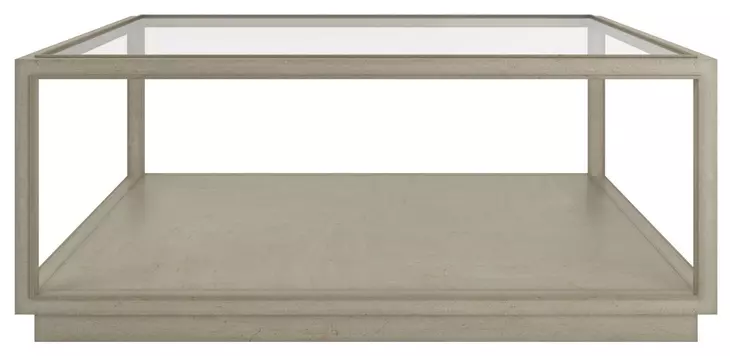 Glaze Bezel Square Glass Top Occassional Table Set