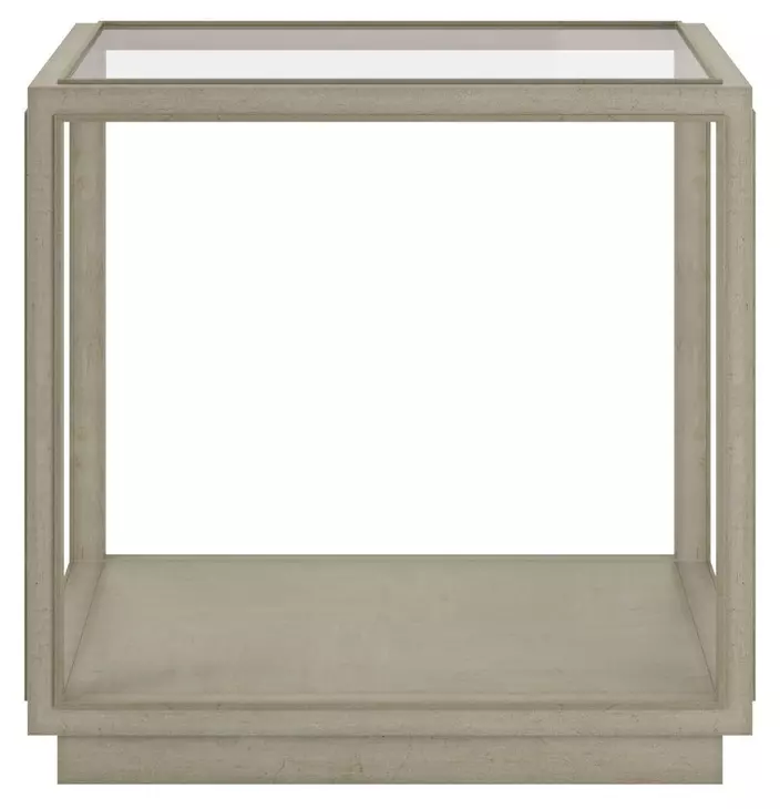 Glaze Bezel Square Glass Top End Table