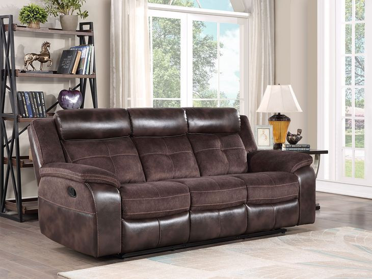 Pueblo Brown 91" Manual Reclining Sofa