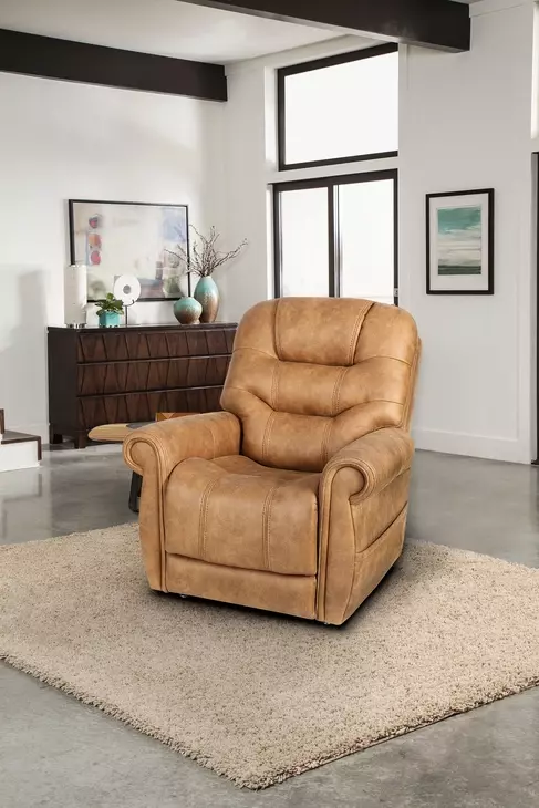 Lucas Canyon Silt Performance Fabric Power Lift Recliner with USB Charging and 3 Zone Heat