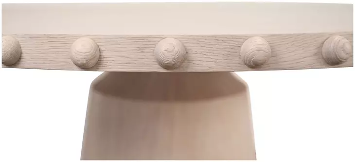 Lucian White Oak 61.5" Dining Table With Studded Edge Top And Tapered Base