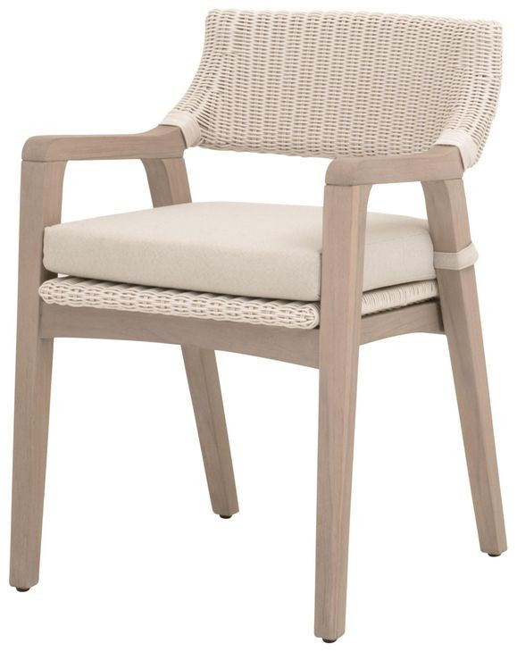 Lucia Stone Performance Fabric Upholstered Outdoor Arm Chair