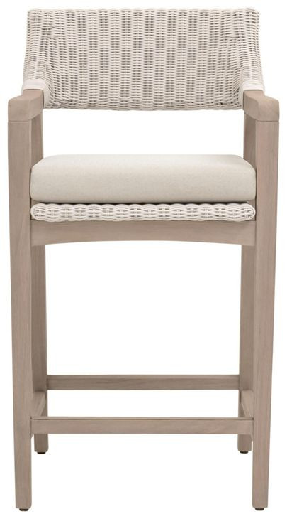 Lucia Stone Performance Fabric Upholstered Outdoor Counter Height Stool