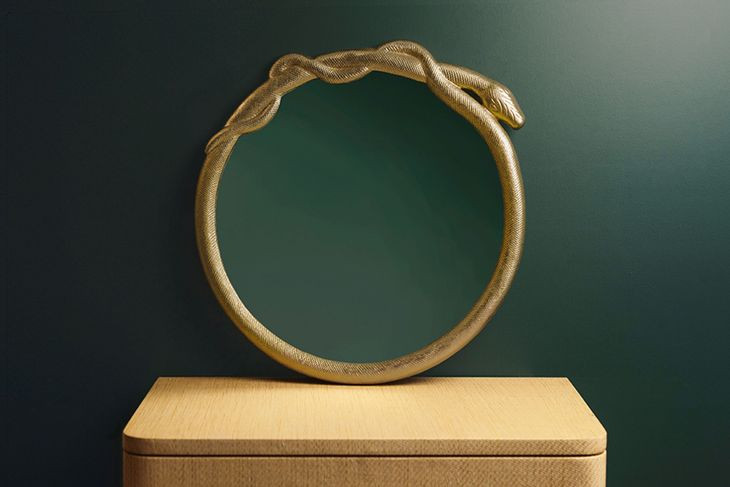 Lucius Gold Round Wall Mirror