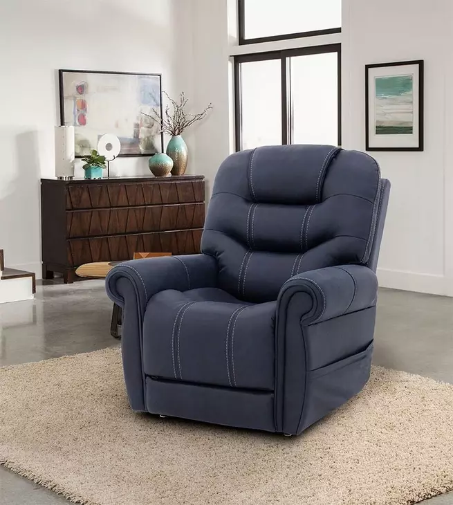 Lucas Canyon Ocean Performance Fabric Power Lift Recliner with USB Charging and 3 Zone Heat