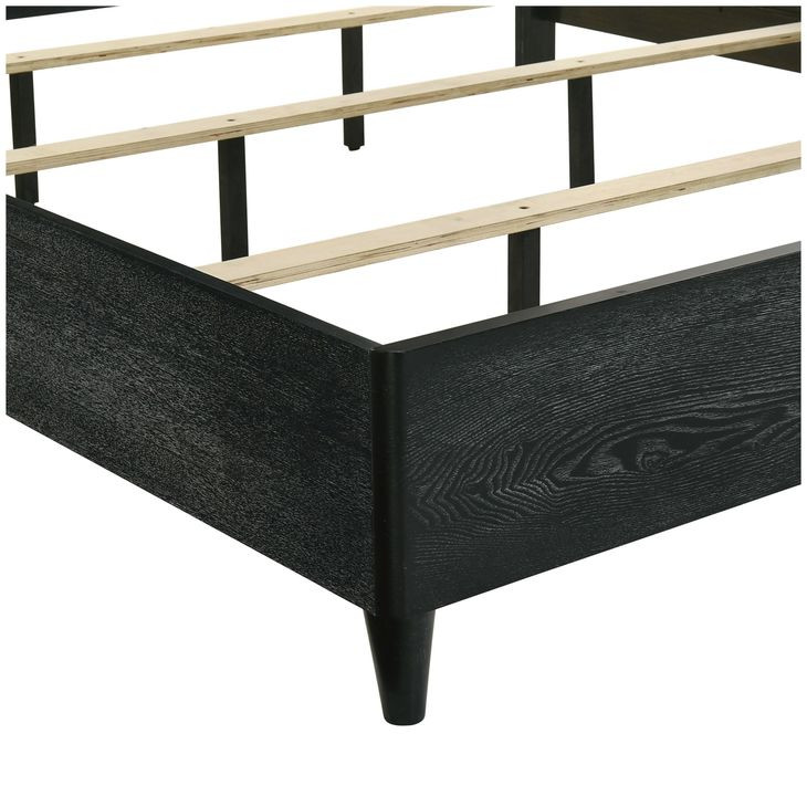 Skyline Onyx and Gray California King Upholstered Panel Bed