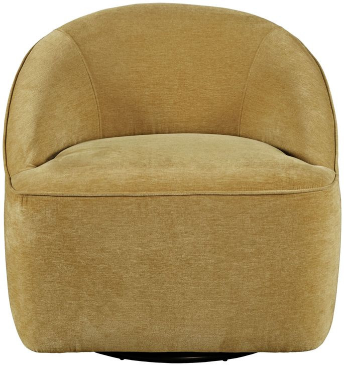 Lulu Gold Upholstered Swivel Accent Chair