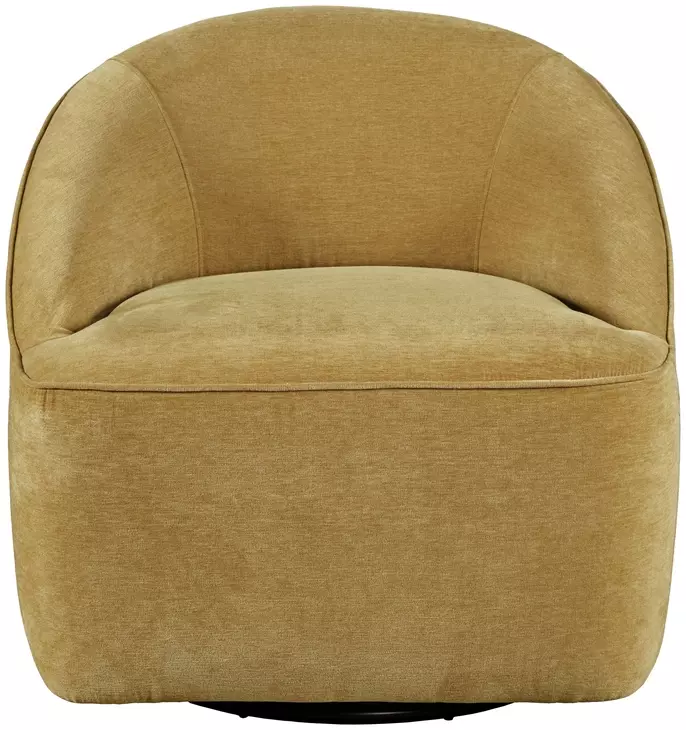 Lulu Gold Upholstered Swivel Accent Chair
