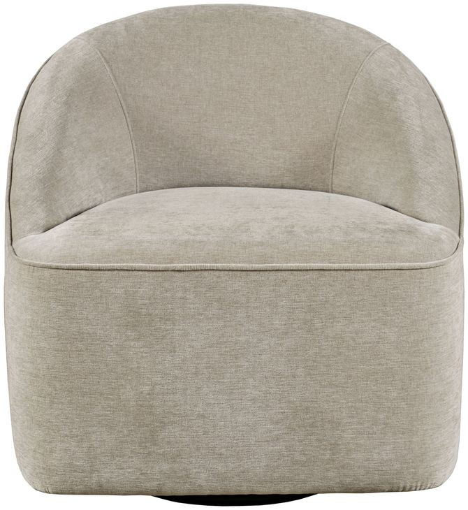 Lulu Brown Upholstered Swivel Accent Chair