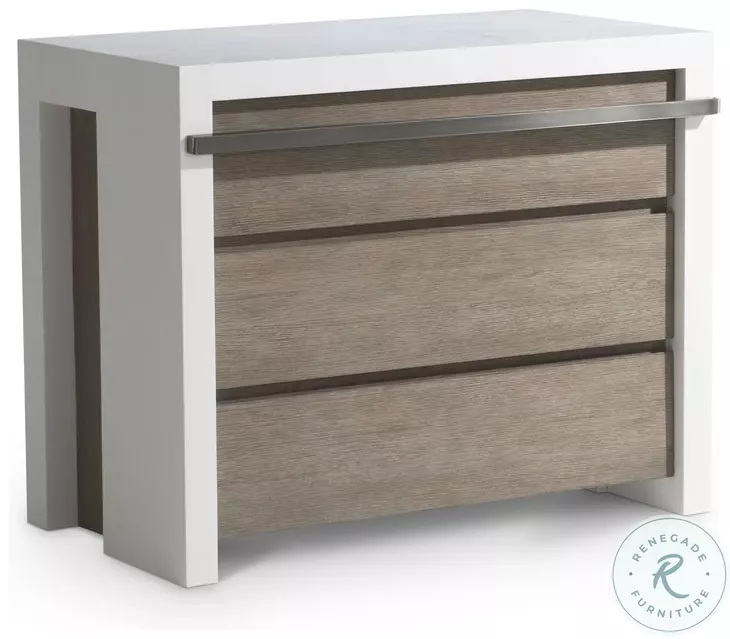 Westfall Bluff And White 3 Drawer Nightstand