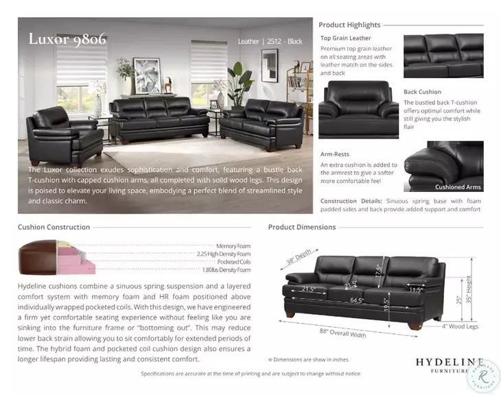Calizor Black Leather Upholstered Lounge Chair