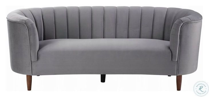 Millephri Gray Velvet 81" Sofa