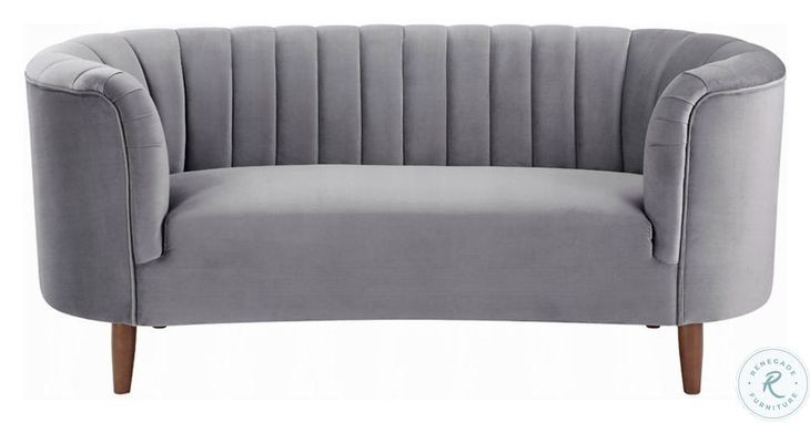 Millephri Gray Velvet 71" Loveseat