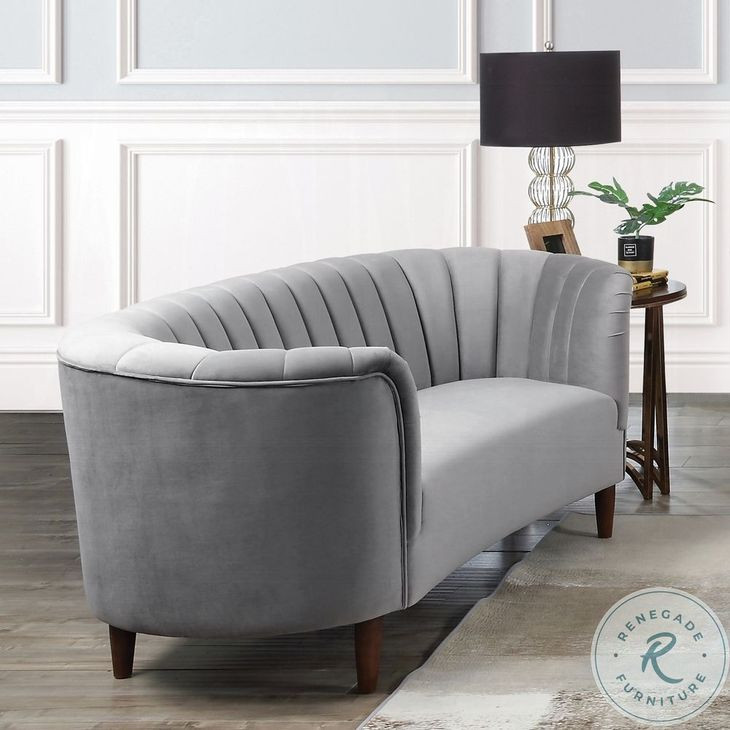 Millephri Gray Velvet 71" Loveseat