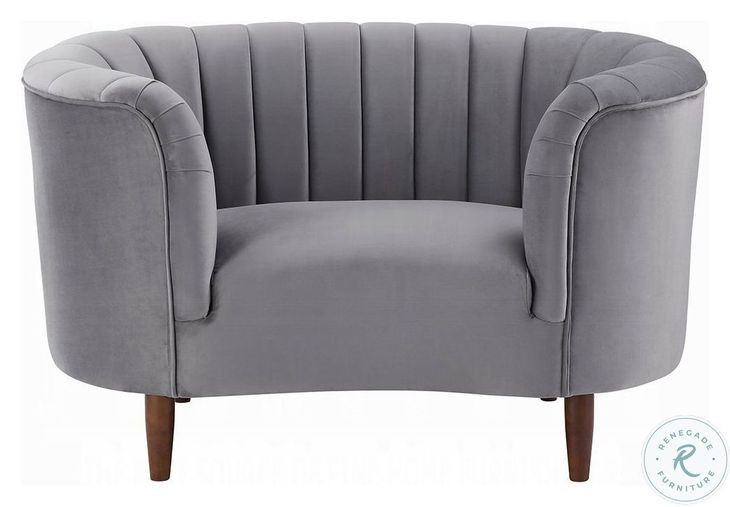 Millephri Gray Velvet Chair