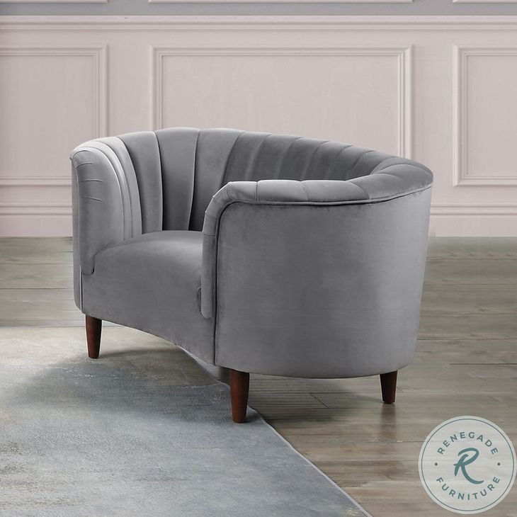 Millephri Gray Velvet Chair