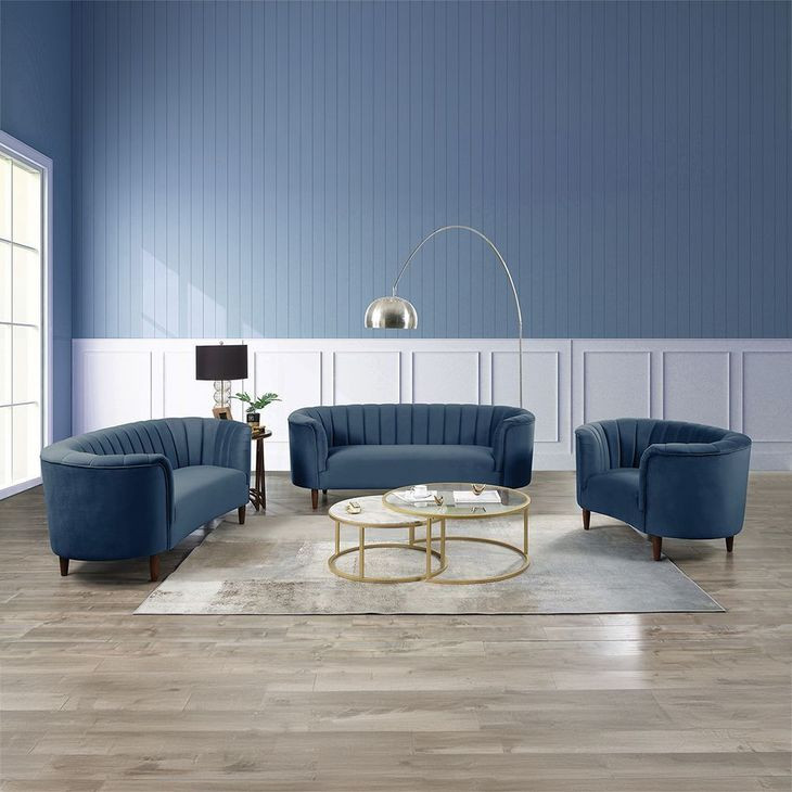 Millephri Blue 81" Sofa
