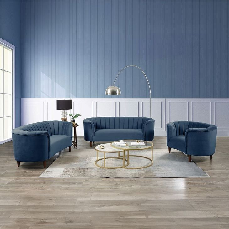 Millephri Blue Upholstered Accent Chair