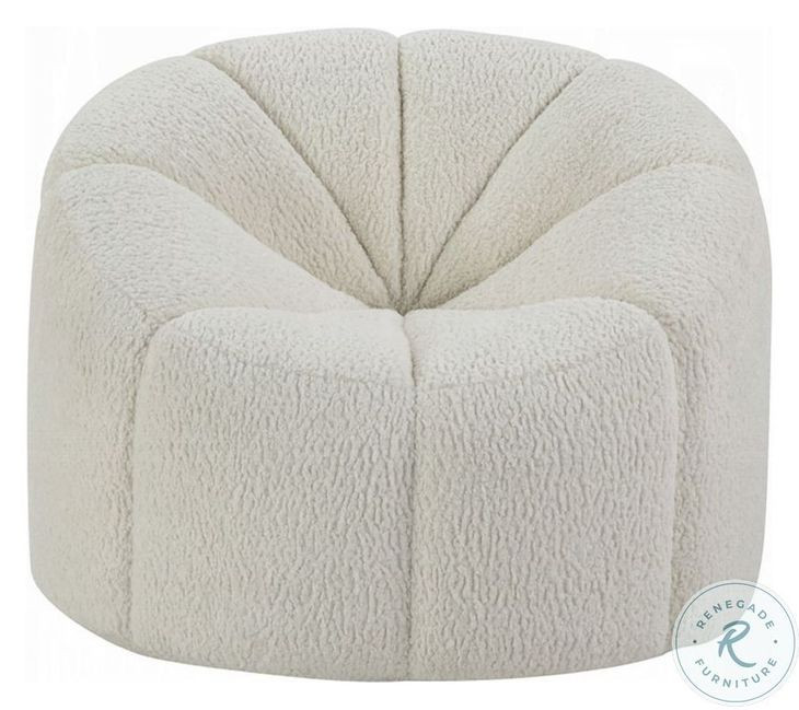 Osmash White Teddy Sherpa Chair with Swivel