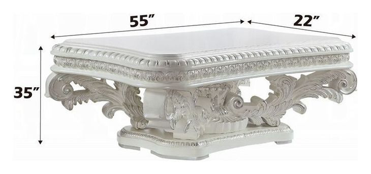 Vanaheim Antique White Rectangular Coffee Table