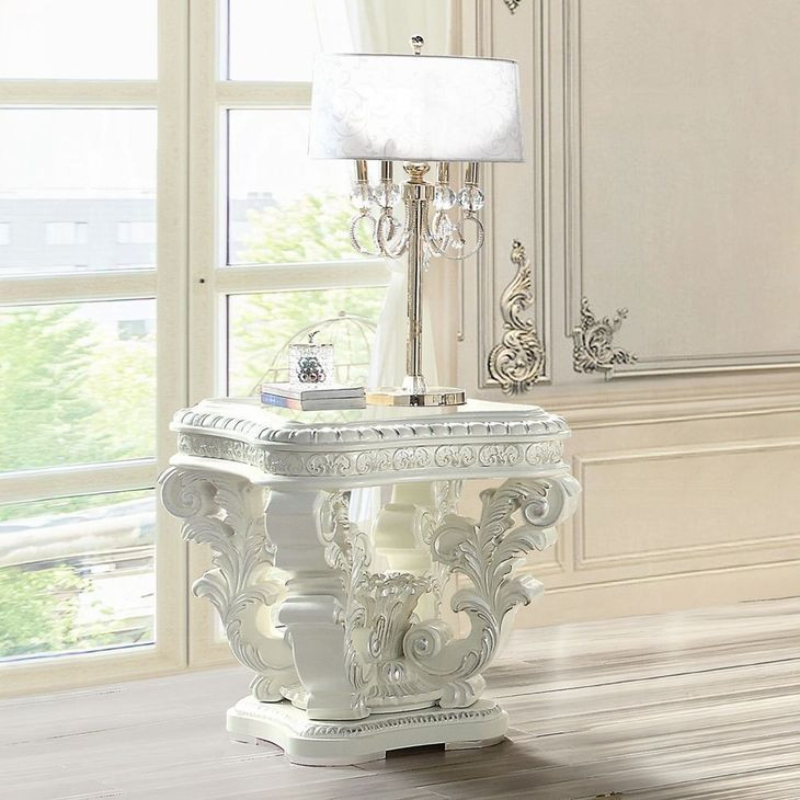 Vanaheim Antique White Square End Table
