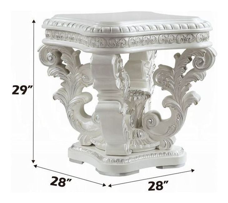 Vanaheim Antique White Square End Table