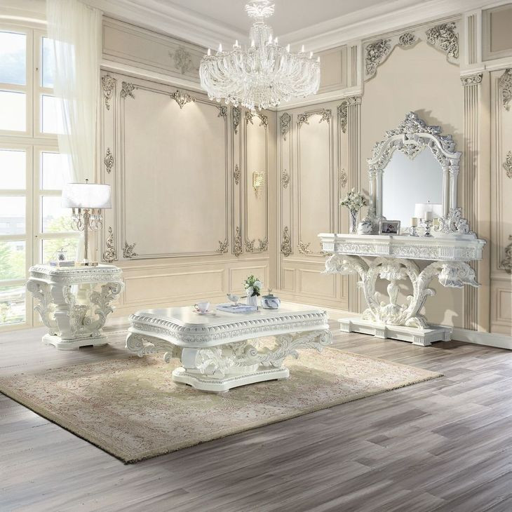 Vanaheim Antique White Rectangular Sofa Table