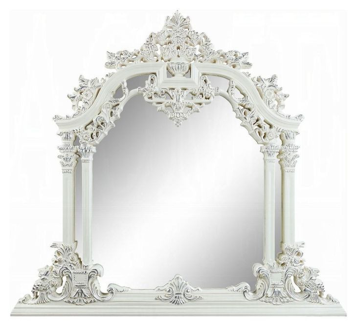 Vanaheim Antique White Arched Vanity Mirror