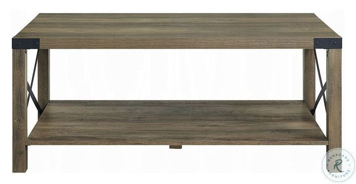 Abiram Rustic Oak Rectangular Coffee Table