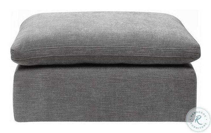 Naveen Gray Linen Modular Square Ottoman