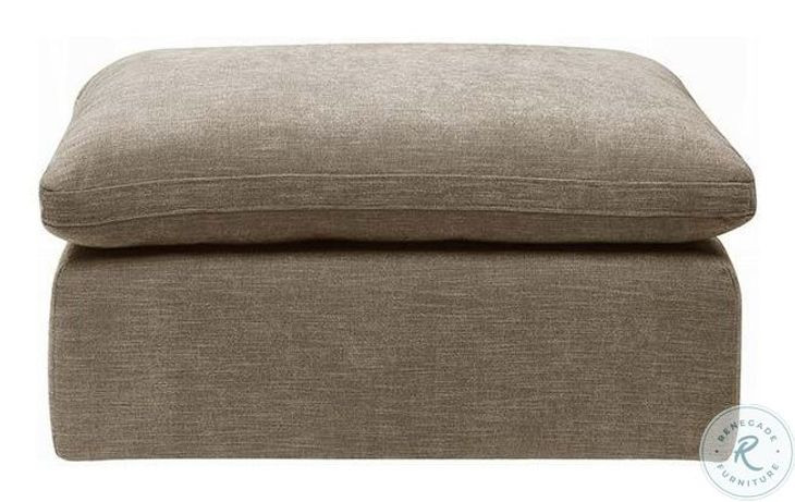 Naveen Khaki Linen Modular Square Ottoman