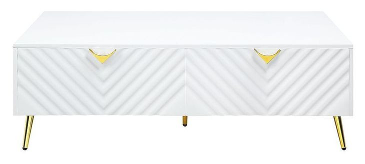 Gaines White Rectangular Coffee Table