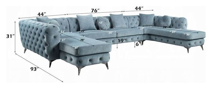 Atronia Dusty Blue 76" Sofa