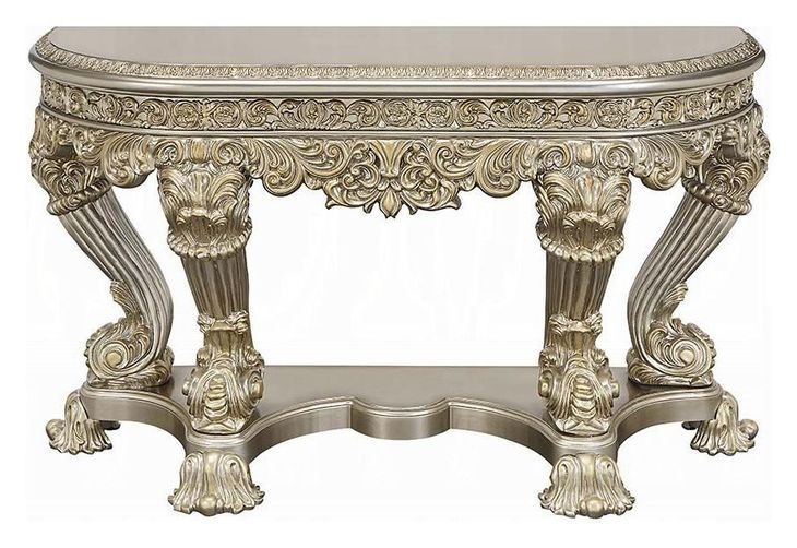 Danae Champagne and Gold D Shape Sofa Table