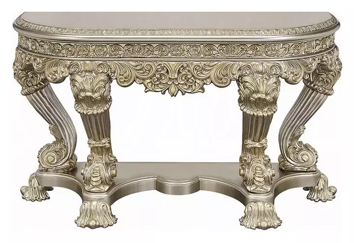 Danae Champagne and Gold D Shape Sofa Table