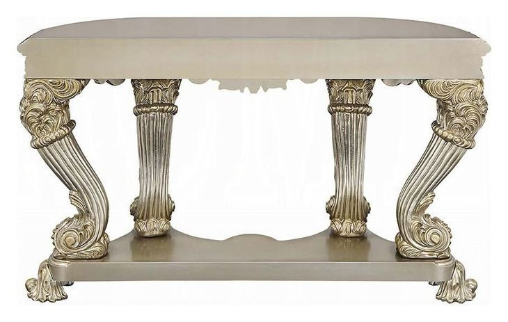 Danae Champagne and Gold D Shape Sofa Table