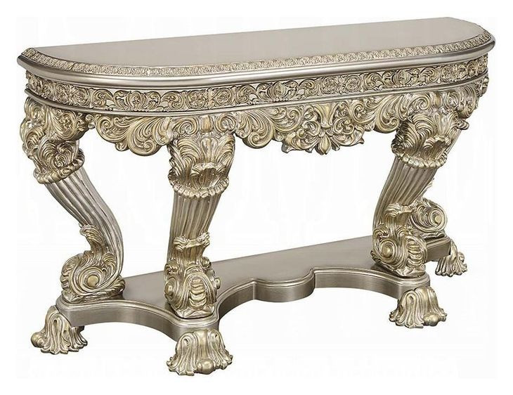 Danae Champagne and Gold D Shape Sofa Table