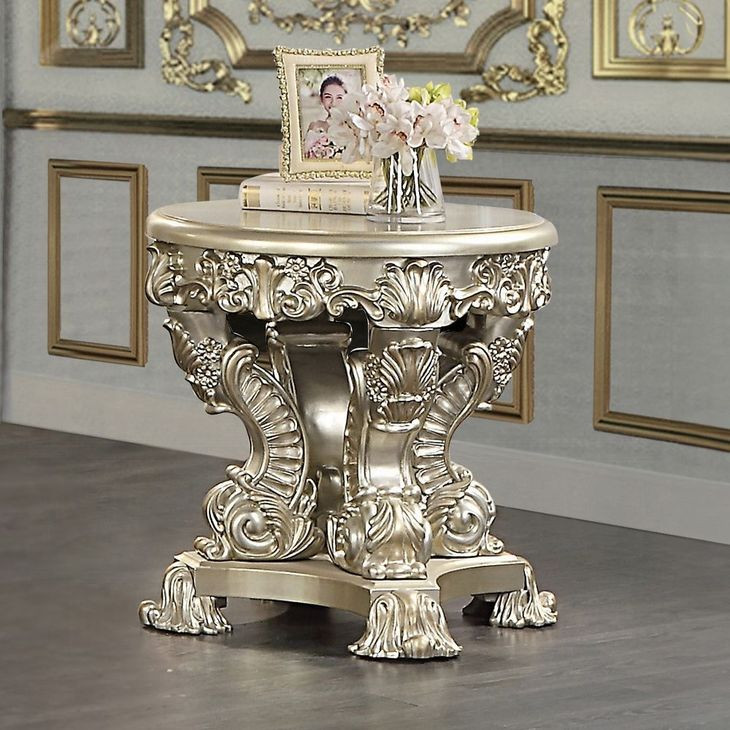 Sorina Antique Gold Round End Table