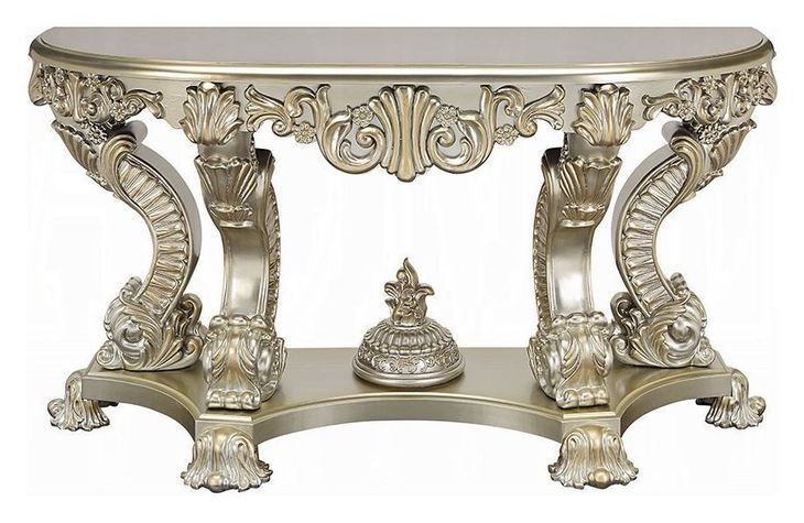 Sorina Antique Gold D Shape Sofa Table
